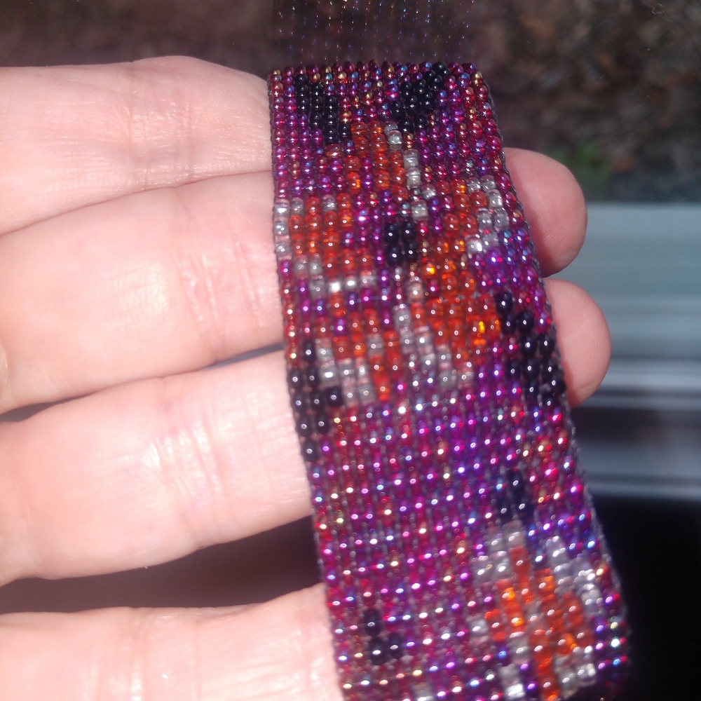 Hand beaded belt - 4 ft 10.5 inches long